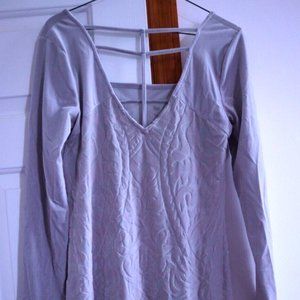 Women's Free People Gray Velvet Long Sleeve Dress Size Medium/Casual/Lightweight